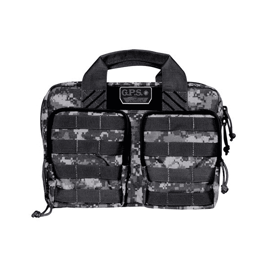 GPS Tactical Quad + 2 Pistol Range Bag - Gray Digital